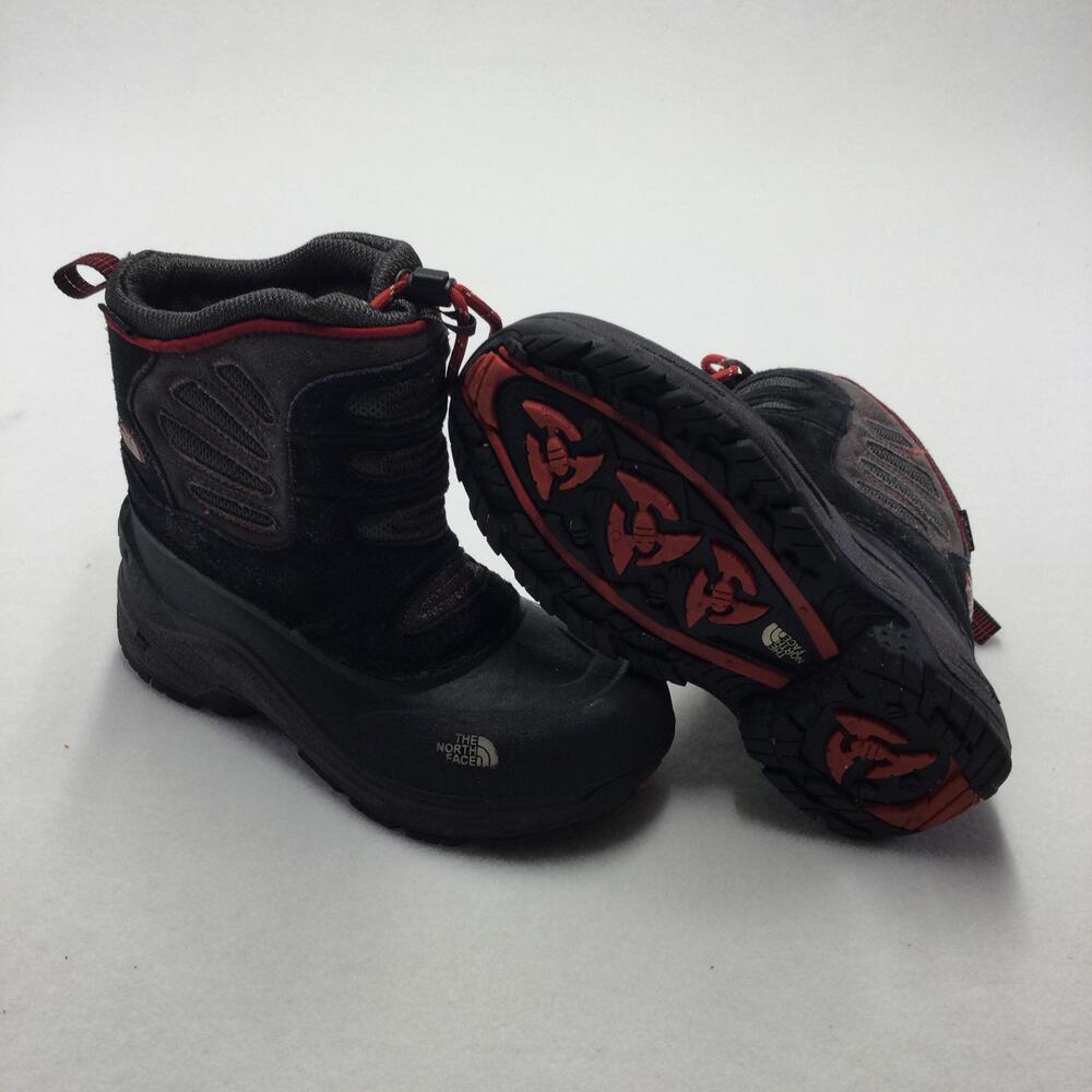 The North Face Snow Boots Boys Size 4 Black H.O.T Insulated Suede Winter